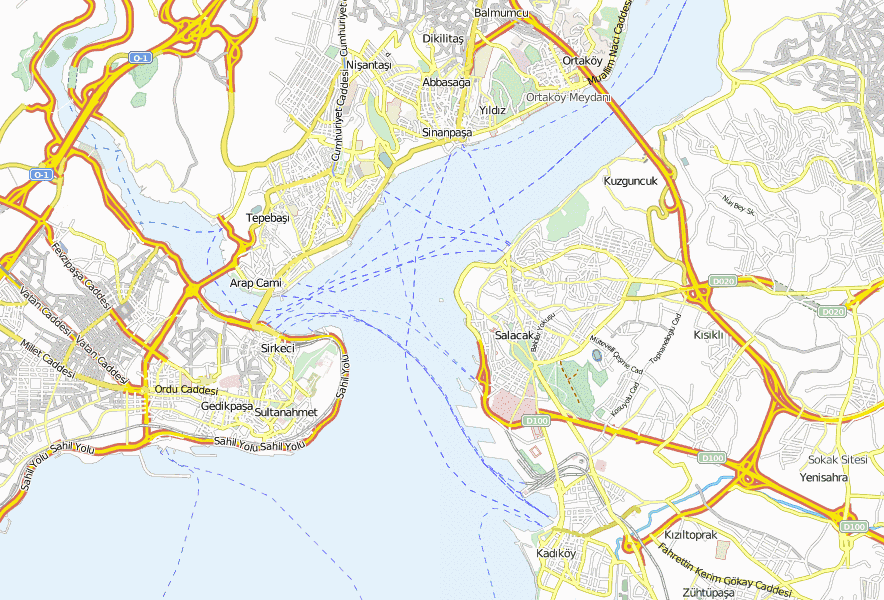 Leanderturm-Stadtplan mit Satellitenaufnahme und Unterkünften von Istanbul