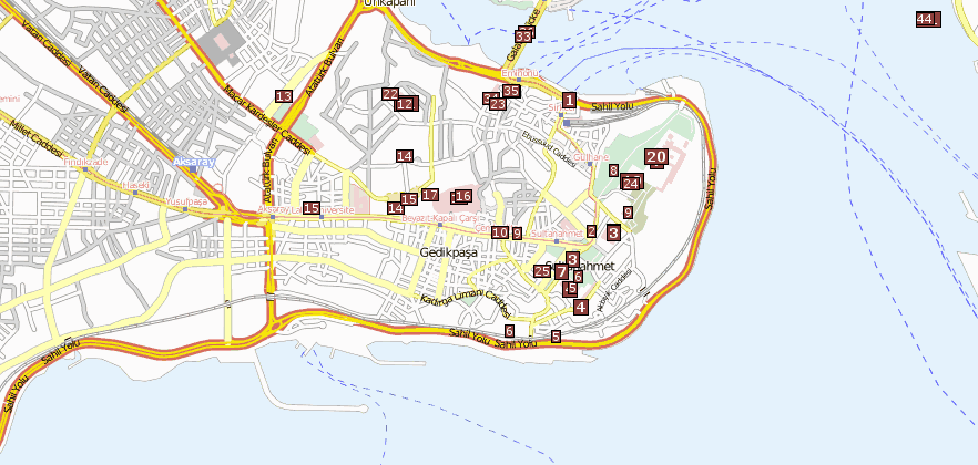 Istanbul Reiseführer mit Istanbul-Sehenswürdigkeiten  per Stadtplan